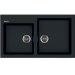 Lavello Incasso Pietra Serie Plus PTPL862 cm.86x50 Due Vasche Granito Nero | Apell